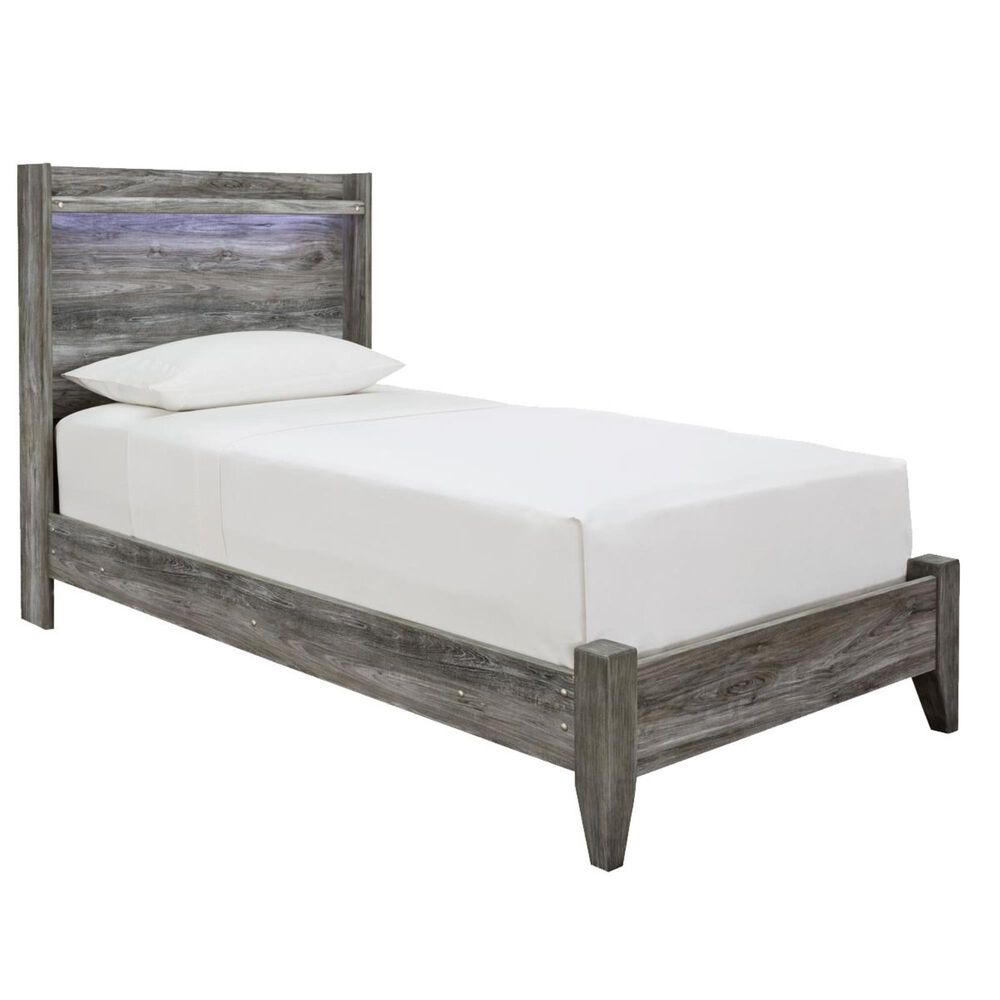 Signature Design by Ashley Baystorm Twin LED Panel Bed in Smoke Gray NFM