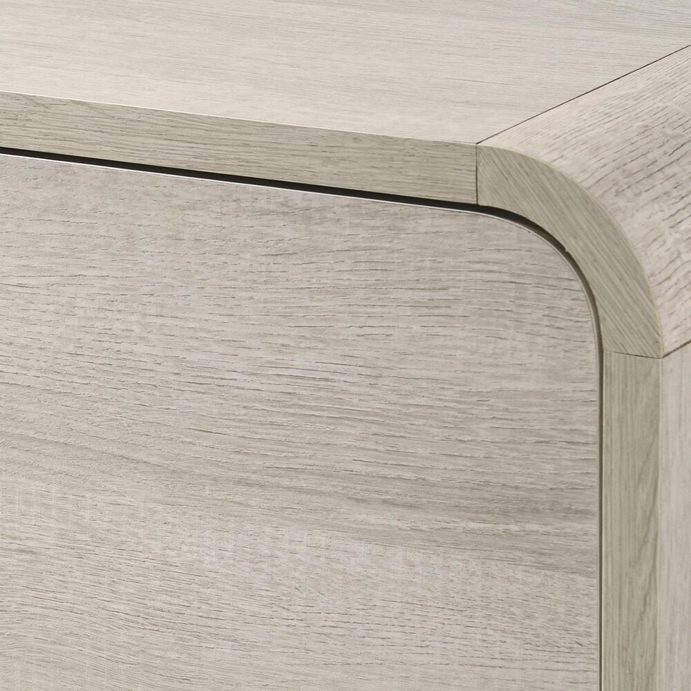 Crown Mark Nyomi King Panel Bed with Two Nightstands in White, , large