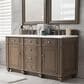 James Martin Vanities Bristol 60" Double Bathroom Vanity in Whitewashed Walnut with 3 cm Carrara White Marble Top and Rectangular Sinks, , large