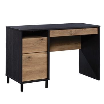 Sauder Acadia Way Single Pedestal Desk in Raven Oak, , large