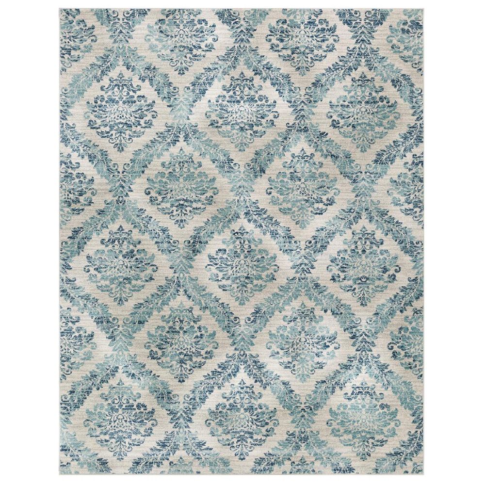 Surya Harput HAP1055 7'10" x 10'3" Blue, White and Gray Area Rug