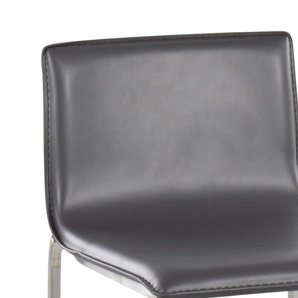 Lumisource Mara Barstool with Grey Cushion in Stainless Steel &#40;Set of 2&#41;, , large