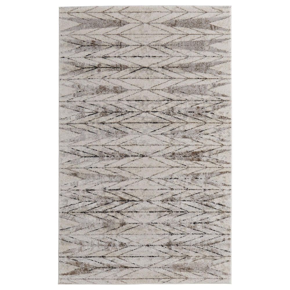 Feizy Vancouver 39NTF 5" x 8" Beige and Brown Area Rug, , large