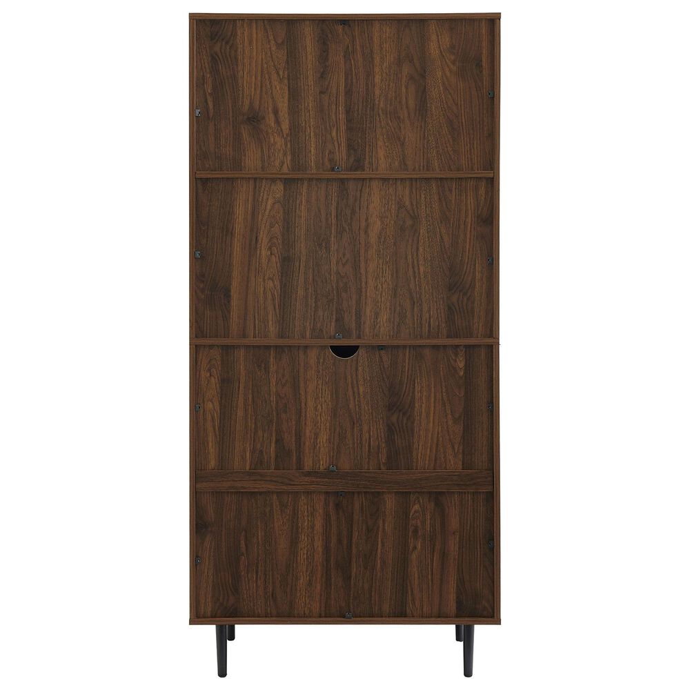Walker Edison Belfast 64" Storage Desk with Hutch in Dark Walnut NFM