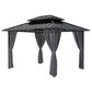HOMLUX 10" x 12" Patio Hardtop Gazebo with Steel Posts in Dark Gray, , large