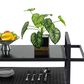 Hearth and Haven Patio Bar Cart with Glass Top and Storage Cabinet in Black, , large