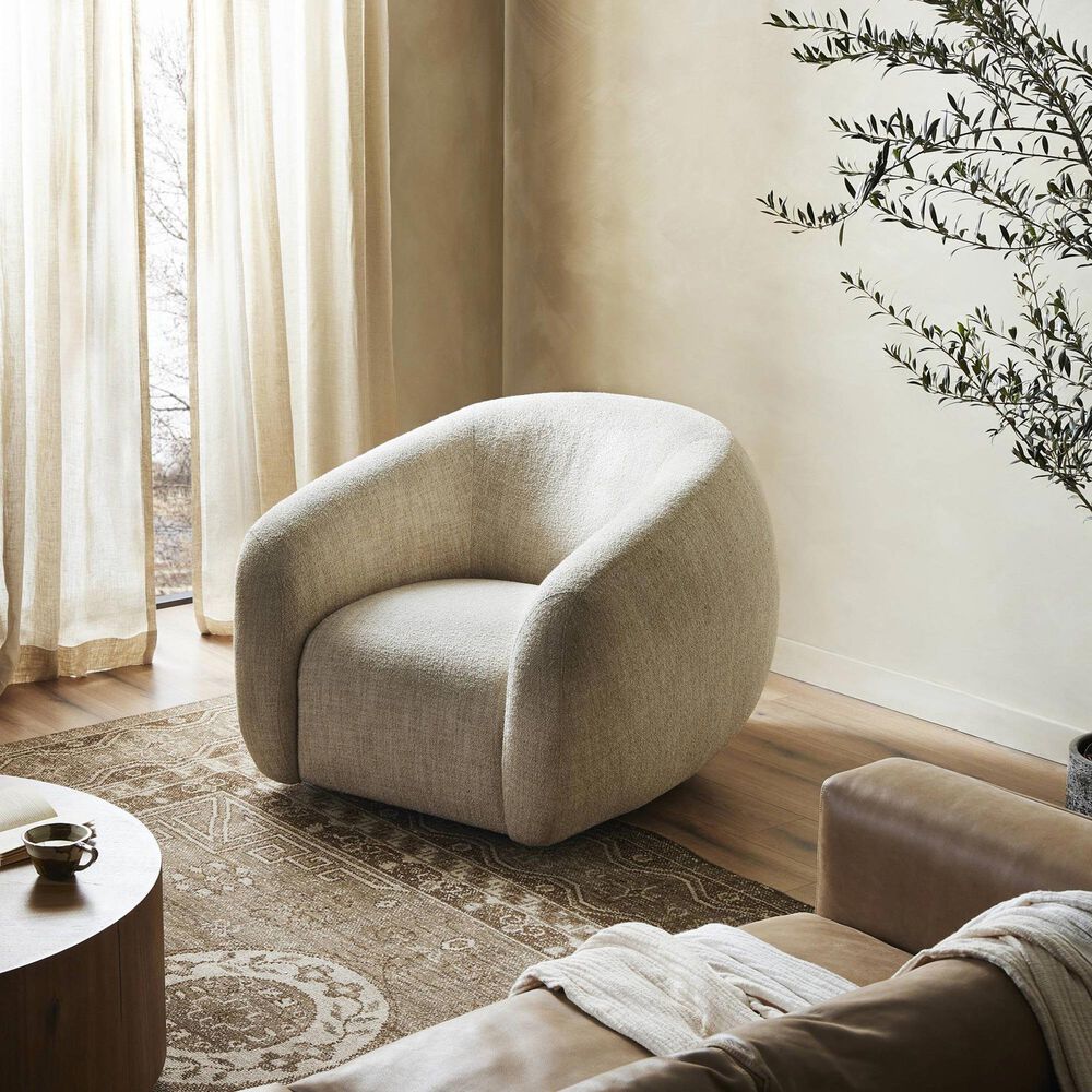 Four Hands Channing Swivel Chair in Yuma Cream, , large
