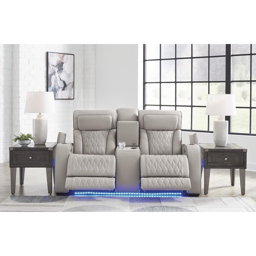 Ashley Boyington Power Reclining Loveseat with Console in Gray, , large