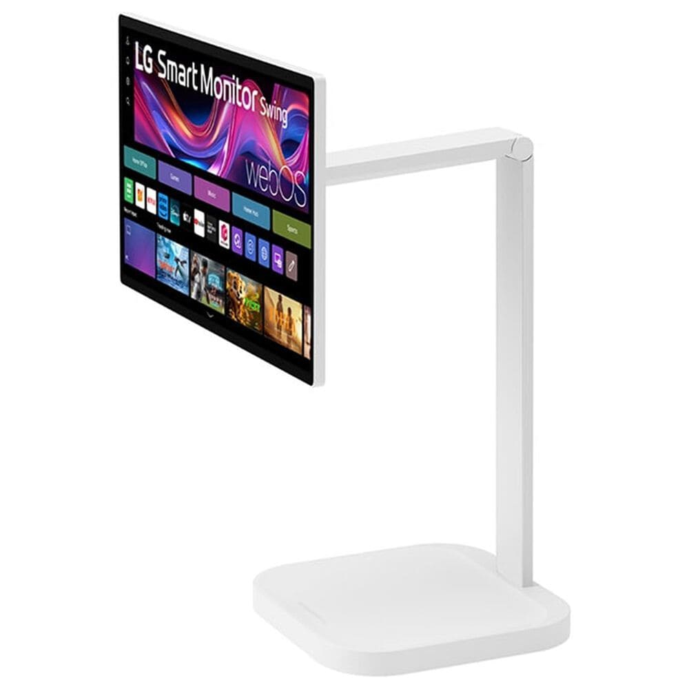 LG 31.5&quot; 4K UHD IPS Smart Monitor Swing with Touchscreen and Rolling Stand in White, , large