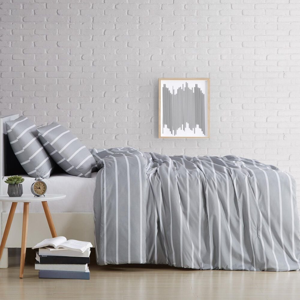 Pem America Truly Soft Maddow 3-Piece Full/Queen Comforter Set in Grey, , large