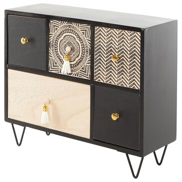 Maple and Jade Eclectic Jewelry Box in Light Brown, Matte Black and White, , large