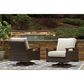 Ashley Paradise Trail Swivel Lounge Chair in Medium Brown (Set of 2), , large