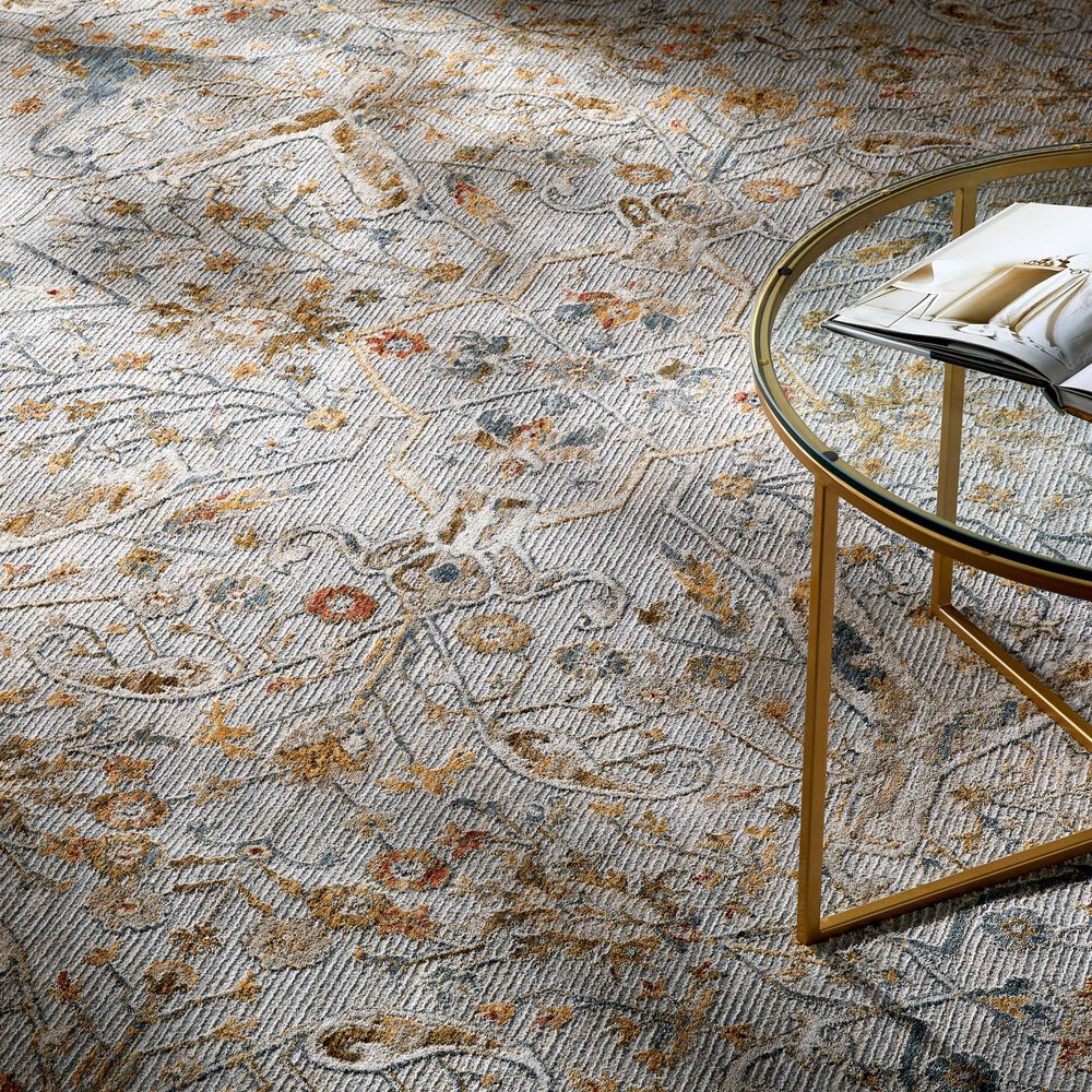 Surya Reina Denim, Light Gray, Cream, Tan, Mustard, Olive and Rust 5' x 7'5" Area Rug, , large