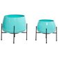 Maple and Jade Modern Planter in Teal and Black (Set of 2), , large