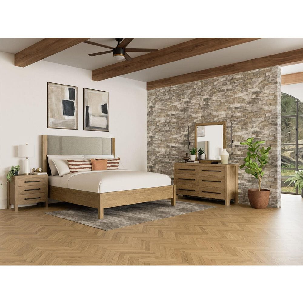 Shannon Hills Davie 3-Piece King Upholstered Bedroom Set in Pale Oak, , large
