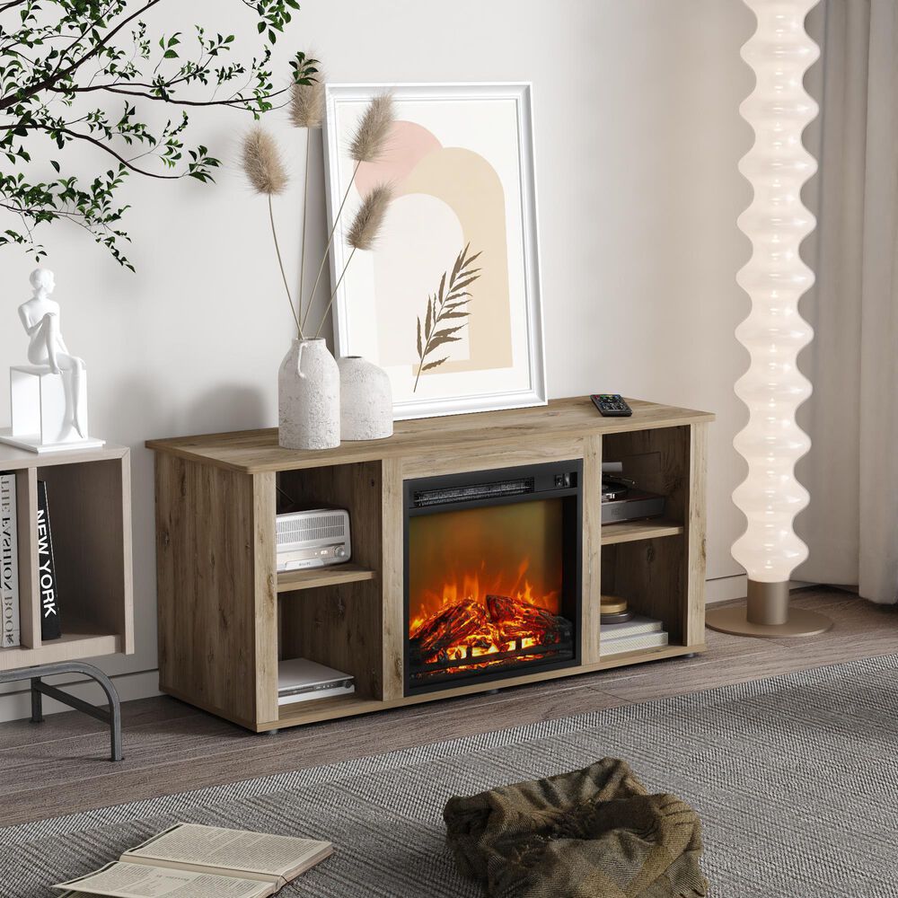 Noviland 47&quot; Fireplace TV Stand in Flagstaff Oak, , large