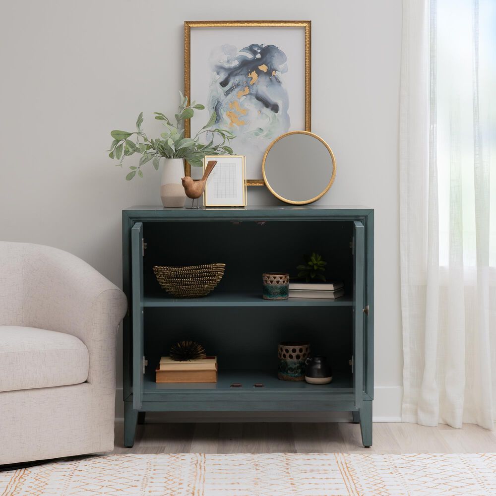 Linon Home Decor Jaylan 2-Door Cabinet in Blue, , large