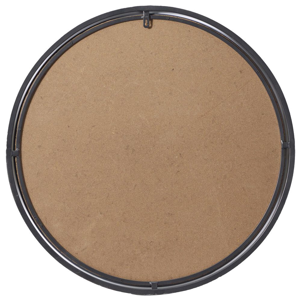 Maple and Jade 30&quot; Round Wall Mirror in Glossy Silver, , large