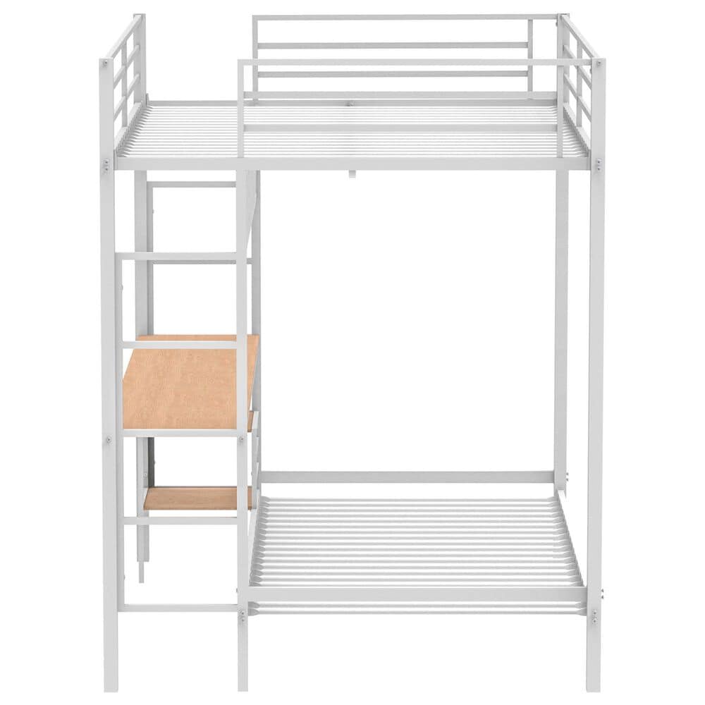 Pacific Landing Bettoni Full Over Twin Bunk Bed in Matte White, , large