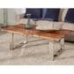 Linden Boulevard Brownstone Cocktail Table in Chrome and Brown, , large