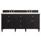 James Martin Vanities Lorelai 72" Double Vanity in Black Onyx with 3 cm Arctic Fall Solid Surface Top, , large
