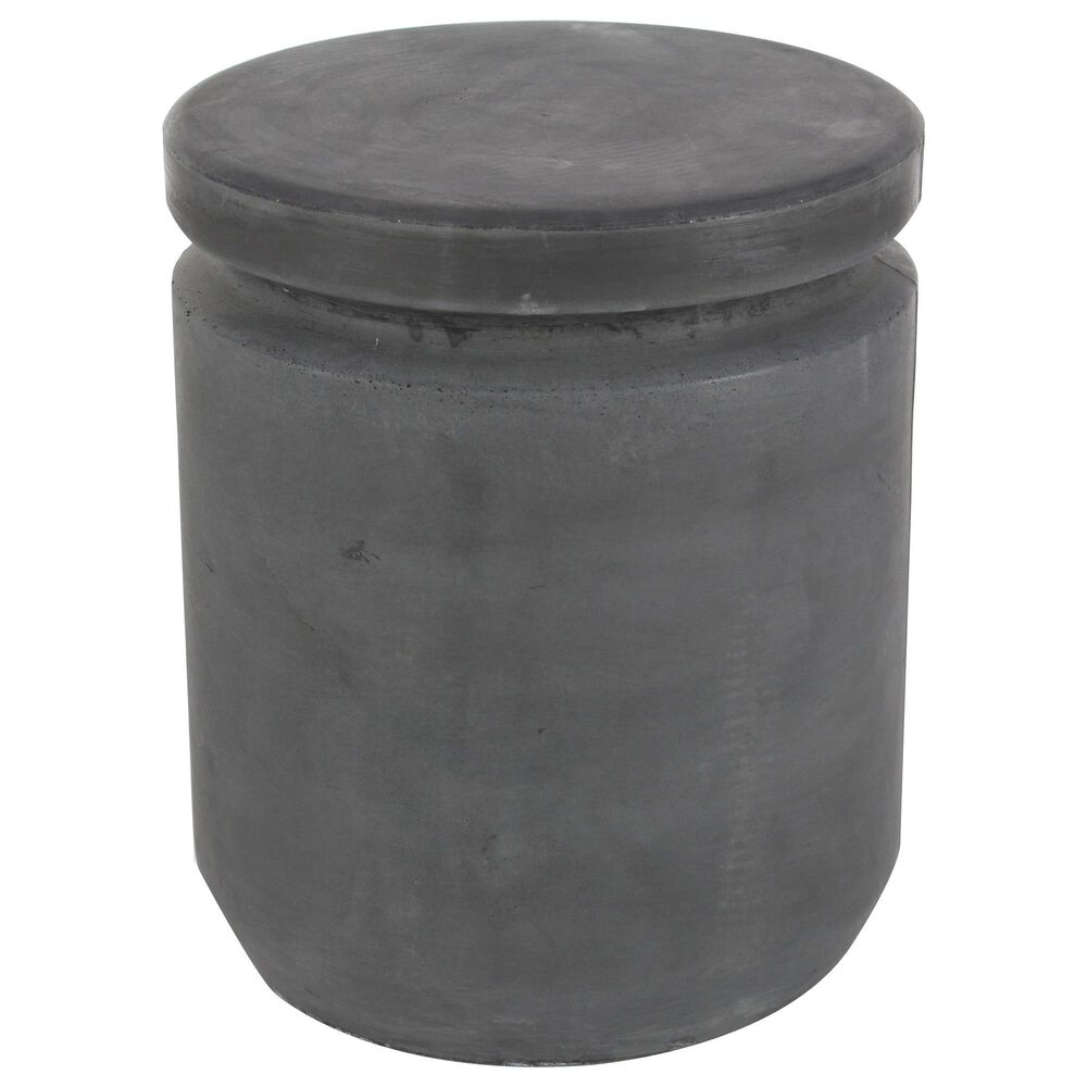 Maple and Jade Industrial Fiber Clay Stool in Black, , large