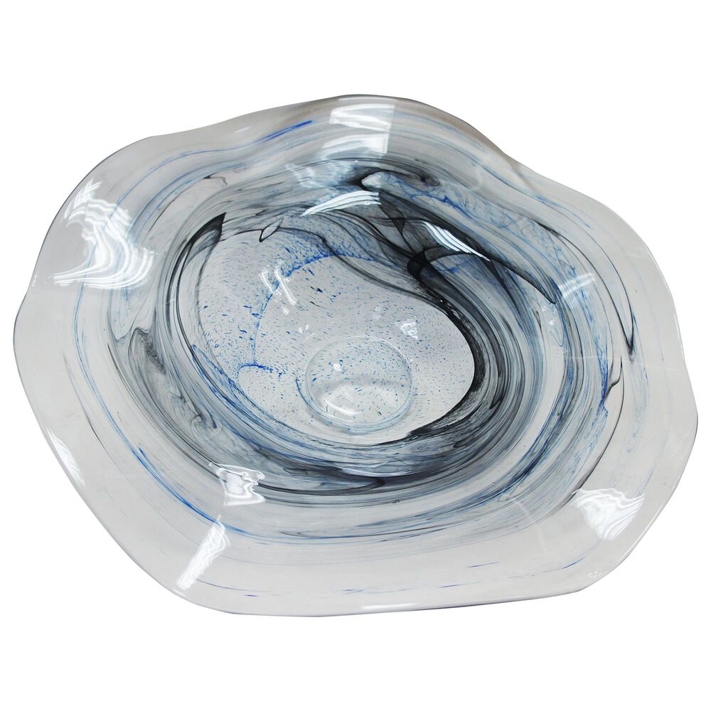 Moe"s Home Collection Nautilus Glass Bowl in Blue, , large