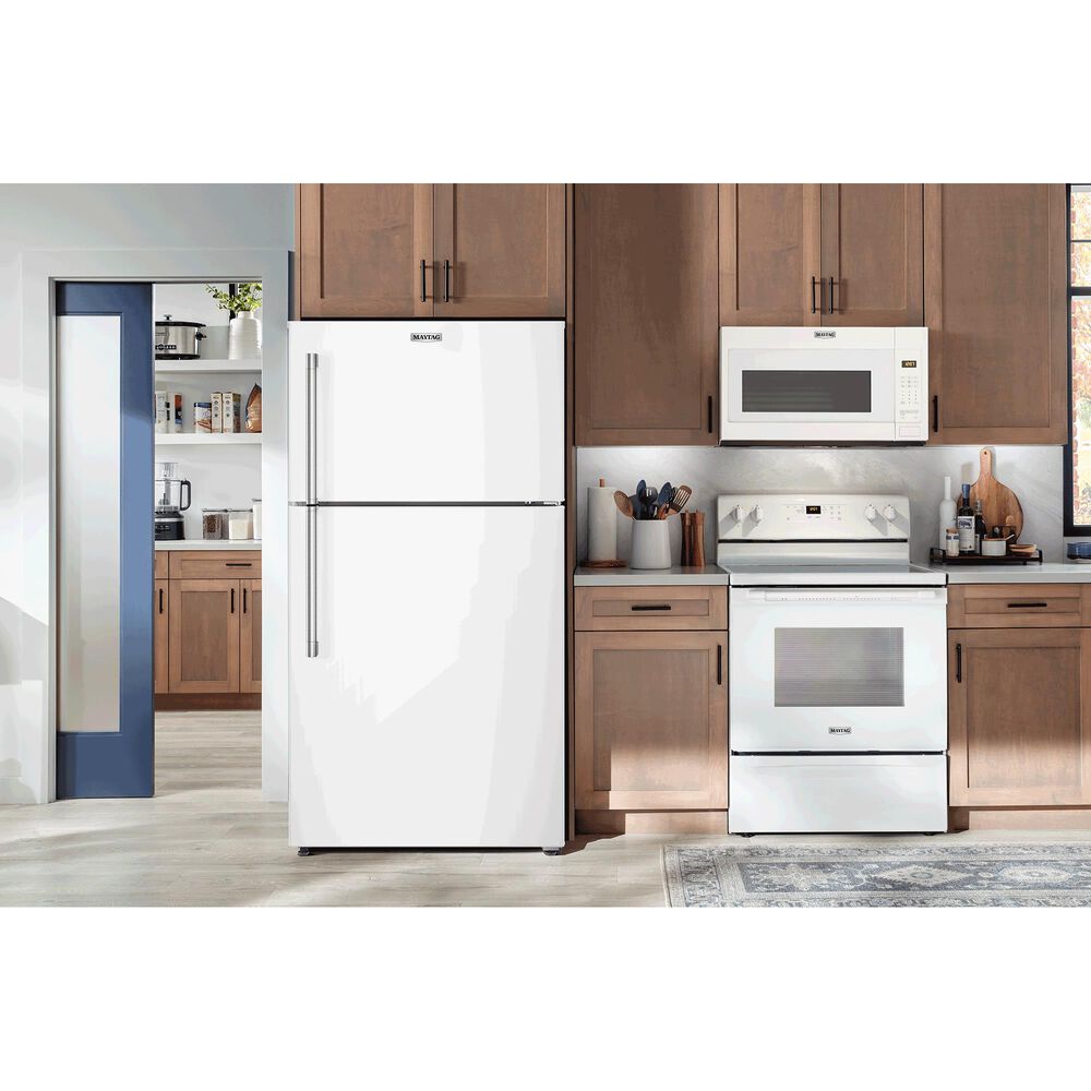 Maytag 19 Cu. Ft. Top Freezer Refrigerator with Garage Mode in White, , large