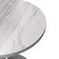 Leisuremod LeisureMod Verve Collection 48 Round Dining Table, Brushed Chrome Base with Laminated White Marbleized Top, , large