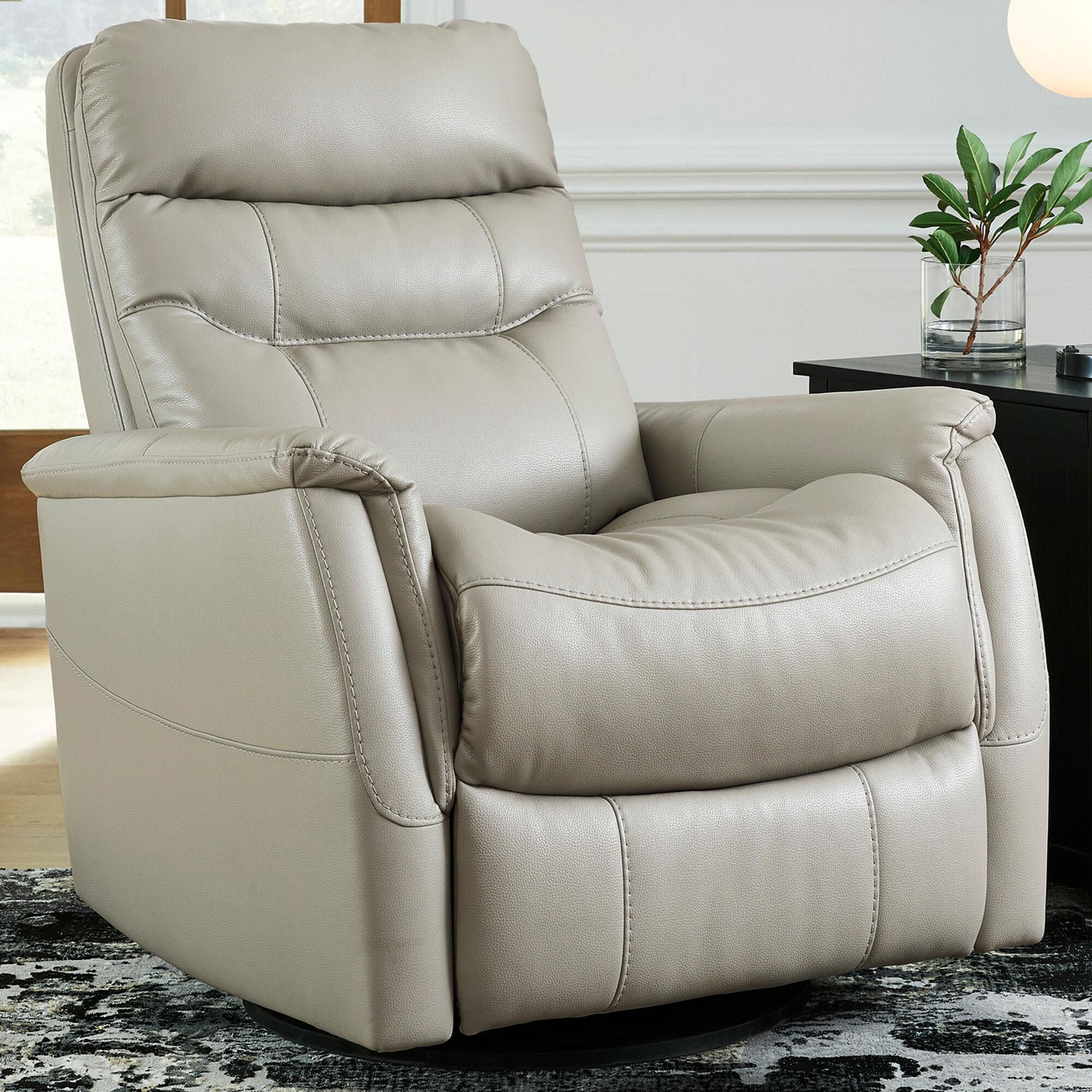 Ashley Riptyme Swivel Glider Recliner in Dove Gray
