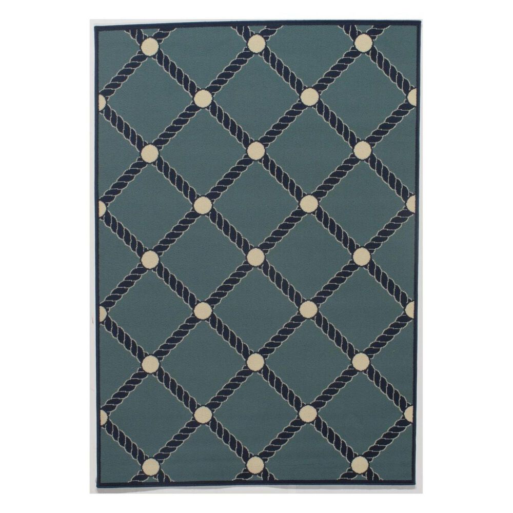 Momeni Baja BAJ-15 6'7" x 9'6" Blue Area Rug, , large