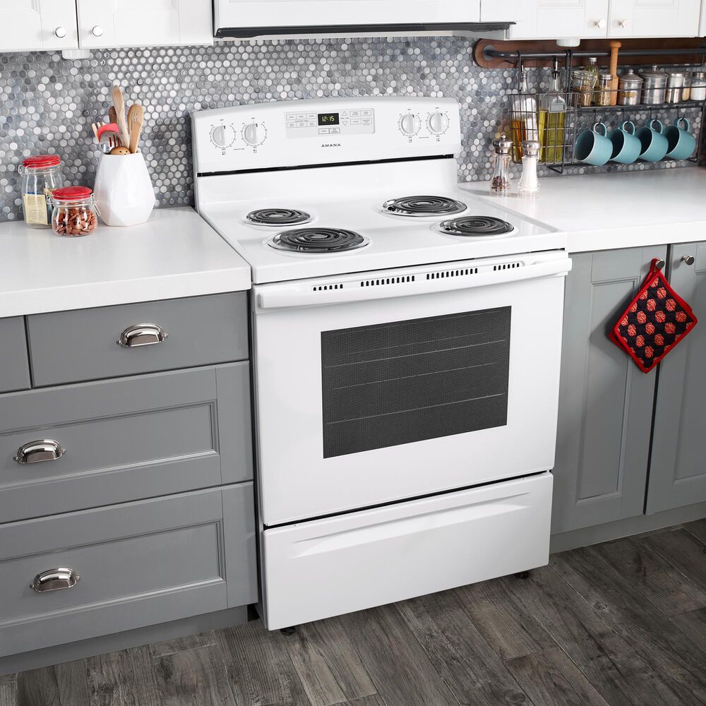 Amana 4.8 Cu. Ft. Electric Range with Bake Assist Temps in White, , large
