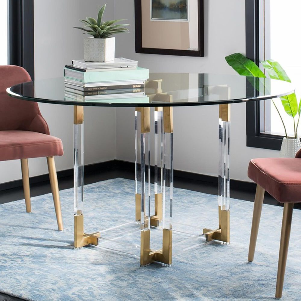 Safavieh Koryn 42" Dining Table in Brass, , large
