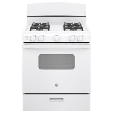 GE Appliances 30" Freestanding Front Control Gas Range in White, , large