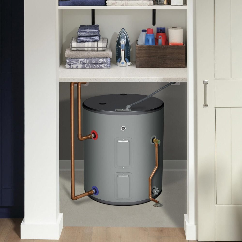 GE Appliances 36-Gallon Side Port Lowboy Electric Water Heater in Gray, , large