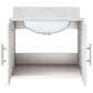 Lexora Home Geneva 24" Single Bathroom Vanity in Glossy White with 2 cm White Carrara Marble Top and Rectangular Sink, , large