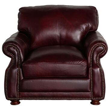 Marlowe Home Leather Accent Chair in Bordeaux, , large