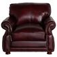 Marlowe Home Leather Accent Chair in Bordeaux, , large
