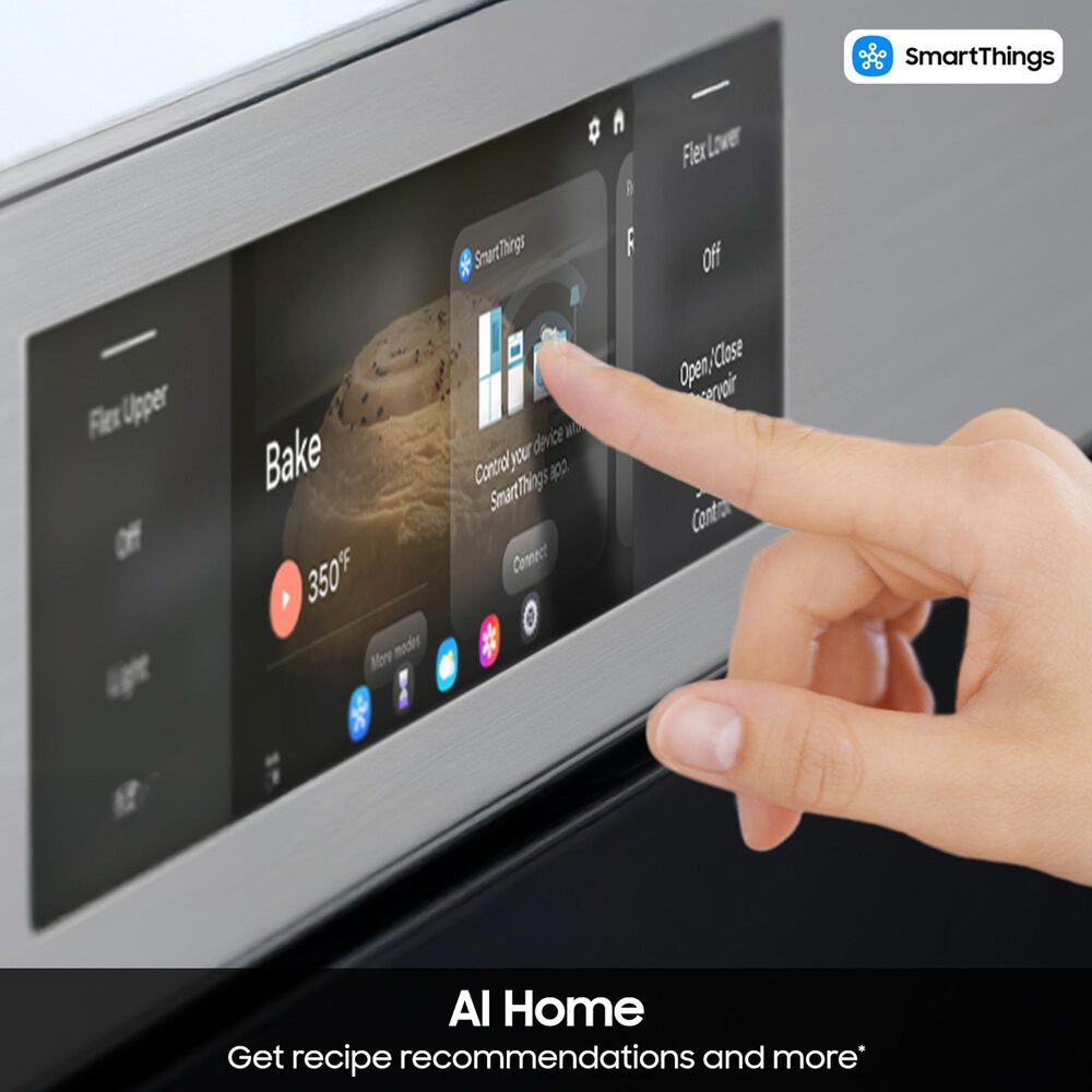 Samsung Bespoke 2-Piece Kitchen Package with Stainless Steel Bespoke 30" Double Wall Oven and Black 30" Induction Cooktop, , large