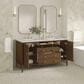 James Martin Vanities Myrrin 60" Double Vanity in Mid Century Walnut with 3 cm Victorian Silver Quartz Top, , large