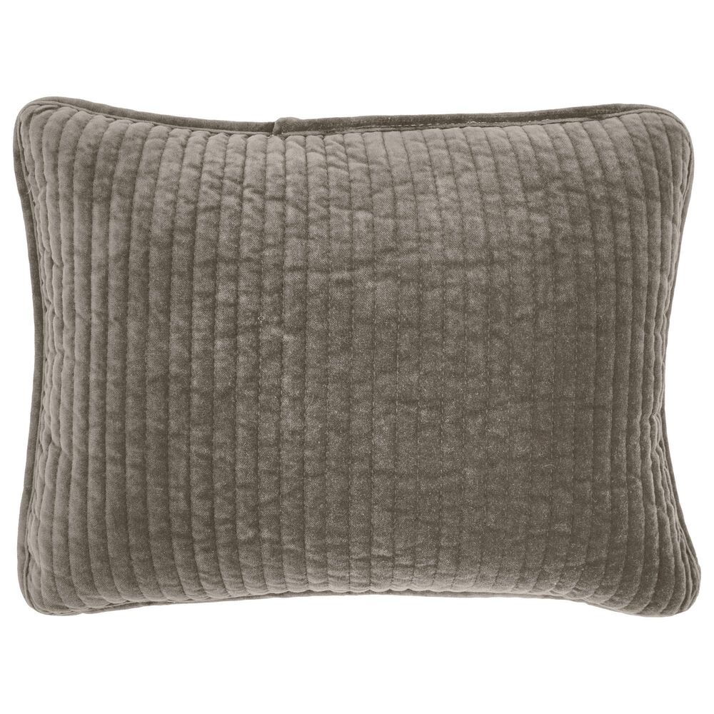 HiEnd Accents Stonewashed Velvet 12" x 16" Rectangular Throw Pillow in Taupe, , large