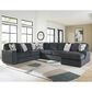 Ashley Midnight-Madness 4-Piece Right Facing Sectional with Chaise in Gunmetal, , large