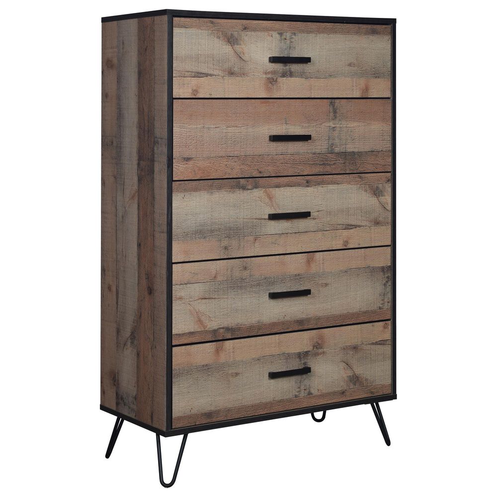 New Heritage Design Elk River 5-Drawer Chest in Rustic Brown, , large