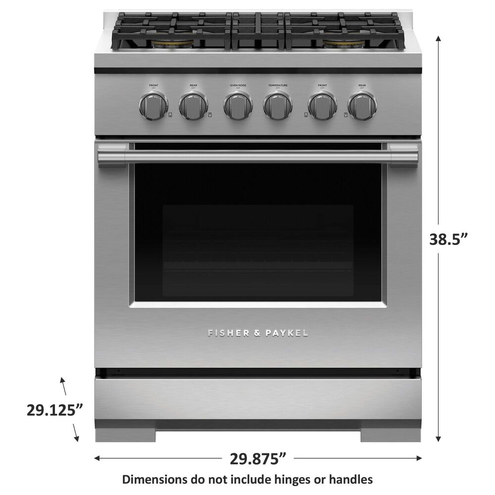 Fisher &amp; Paykel 30&quot; Freestanding Liquid Propan Gas Range with 4 Burners in Stainless Steel, , large