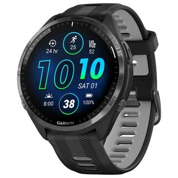Garmin Forerunner 965 Smartwatch Titanium Bezel Black Case with Black and Powder Gray Silicone Band, , large