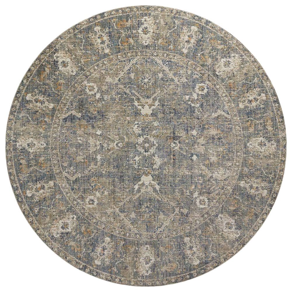 Chris Loves Julia x Loloi Rosemarie 3"2" Round Sand and Lagoon Area Rug, , large