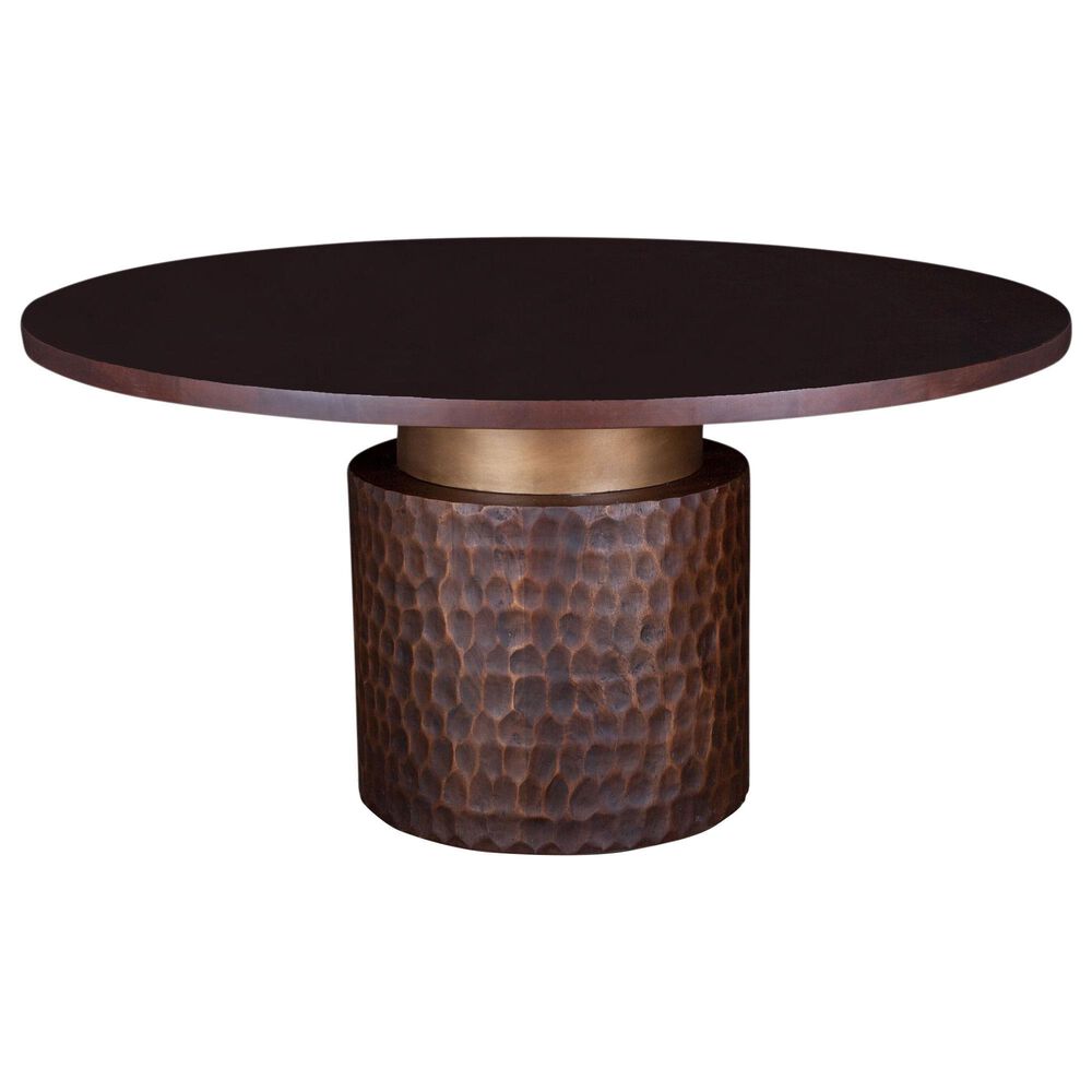 Home Trends & Design Santa Cruz Dining Table in Raw Walnut and Antique Gold - Table Only, , large