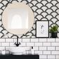 Tempaper 28 sq. ft. Mosaic Scallop Black & Cream Peel and Stick Wallpaper, , large