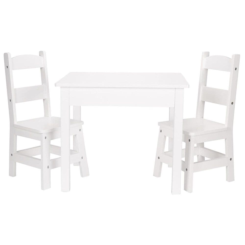 Melissa & Doug Wooden Table and 2 Chairs in White