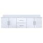 Lexora Home Geneva 72" Double Bathroom Vanity in Glossy White with 2 cm White Quartz Top and Rectangular Sinks, , large